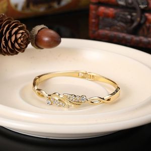 Bracelet modèle arabe mariée Robe feuille Bracelet 2 pièces maroc algérie alliage de Zinc femmes cristal bijoux en gros