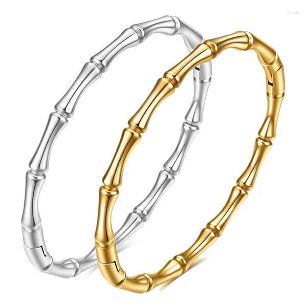 Bracelet Modyle en acier inoxydable bambou manchette Bracelets Bracelets pour femme couleur or mariage femme luxe bijoux cadeaux