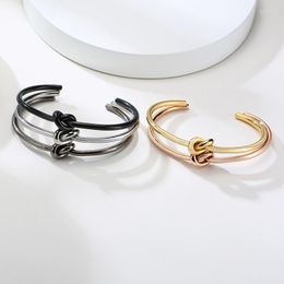 Bangle Modyle trendy ronde cirkelvormige open knoop manchet armbanden voor vrouwen elegante gouden kleur sieraden noe -armband pulseiras