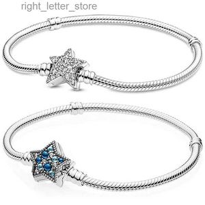 Brangle Moments Bright Asymétrical Star Flasp Crystal 925 Bracelet en argent sterling adapté aux femmes de bracelet à la mode pour femmes