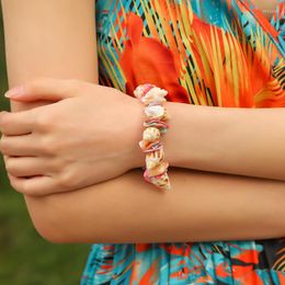 Bangle Multicolor Shell -fragmenten met Conch Bracelet Boheemse vakantie Beach Damesmode -item