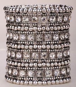 Bracelet multicouche bracelet de manchette extensible femmes cristal mariage bijoux de mariée B12 4 rangées couleur argent antique dropshipping en gros
