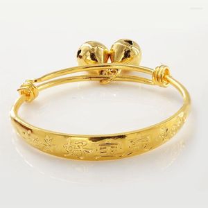 Bangle MXGXFAM Bell Bangles en armbanden voor Baby Chinese mode Jewelry Boys Girls 24 K Pure Gold Colorbangle Kent22