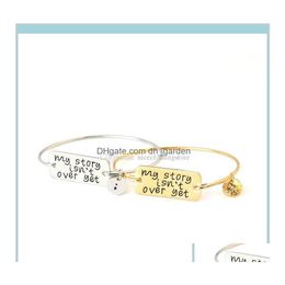 Bangle mijn verhaal is niet voorbij, maar gouden Sier Bracelet Mental Health Awareness sieraden modebanden voor vrouwen NIMJ6 f2ep7 drop delive otfnr