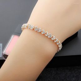 Bracelet MYJIEBIN bijoux européens et américains Bracelet en cristal de coeur de pêche conception de niche pour femmes Style doux amour 2023
