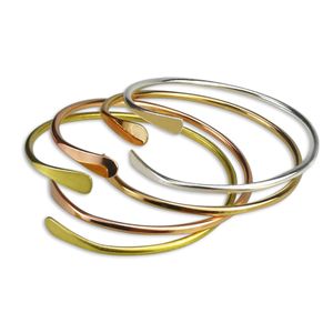 Bangle MyLongingCharm 10pcslot en laiton empilement en laiton Bracelet ovale lisse Bracelet ouvert F1671 230215