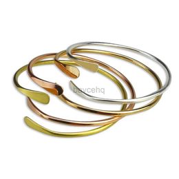 Bangle MyLongingcharm S0290 10 -stcs per stuk blanco messing stapels armbanden gladde ovale stapel armband open manchetbanden 240411