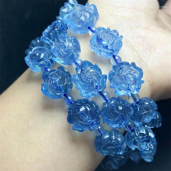 Bracelet aigue-marine naturelle Bracelet Fortune énergie chaîne minérale femme amulette bijoux cadeau de guérison 1 pièces