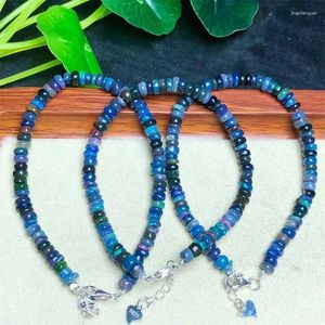 Bangle Natuurlijke Zwarte Opaal Armband Blauw Kristal Reiki Genezing Hoge kwaliteit Edelsteen Mode Vrouwen Sieraden Cadeau 1pcs 2x4mm