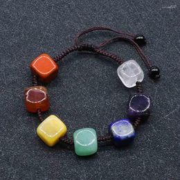 Bracelet bloc naturel pierre 7 Chakra Reiki femmes Bracelets améthystes Ctrines guérison équilibre méditation Quartz 1pc