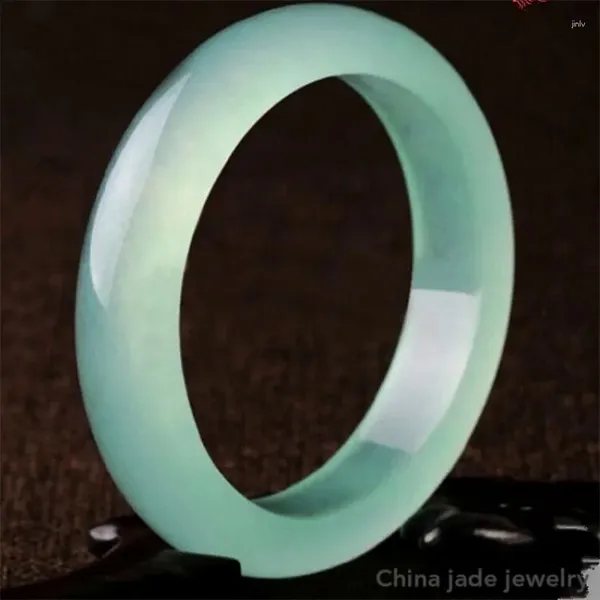 Brazalete de Jade azul Natural, pulsera tallada a mano, joyería, accesorios de moda para hombres y mujeres, brazaletes de piedras preciosas redondas, regalos