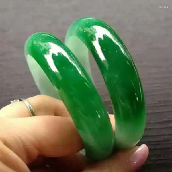 Brazalete de Jade VERDE de Birmania Natural para mujer, joyería fina, Jadeíta de Esmeralda auténtica, brazaletes de piedra de Jades certificados Myanmar, regalos