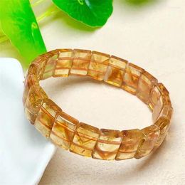 Bracelet Citrine naturelle Fortune énergie cristal pierre précieuse Bracelet chaîne minérale femme amulette bijoux cadeau de guérison 1 pièces 8x12mm