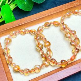 Brazalete de corazón de citrino de brazalete Cristal amarillo reiki curación de joyas de moda de piedras preciosas de alta calidad 1pcs 10 mm