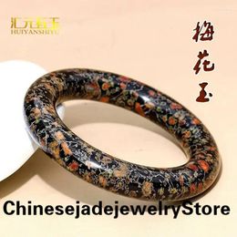 Bangle Natuurlijke Kleurrijke Bloem Jade Armbanden Vrouwen Sieraden Accessoires Echte Chinese En Yang Pruimenbloesem Jades Ronde