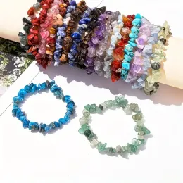 Brazalete natural chakra pulseras cristalinas de curación de cristal pulseras de piedra preciosa para mujeres reiki yoga ansiedad 1pcs