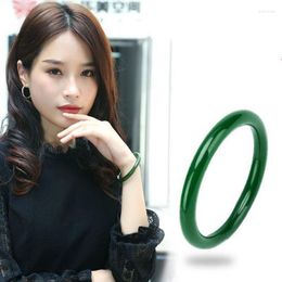 Bracelet Jade vert naturel rond femmes bijoux fins véritable chinois Hetian blanc Jades néphrite mince jadéite Bracelet grand