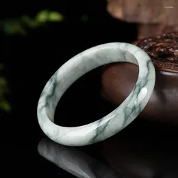Bracelet à anneau positif à fleurs flottantes Natural Jade