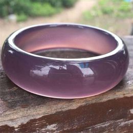 Bangle Natural Purple Agate handgerecht jade echte armbanden steen voor vrouwen mannen brede gezicht armband