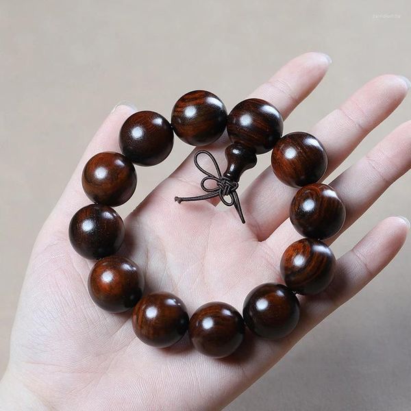 Bracelet en bois de séquoia naturel, 10/12/15/18/20mm, perles en bois, bijoux bouddhistes tibétains pour hommes et femmes, méditation, prière en bois