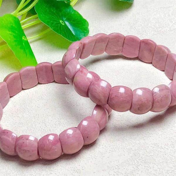 Bracelet Bracelets en Rhodonite naturelle cristal pierre précieuse guérison Chakra soulagement du stress Reiki Yoga énergie Bracelet 1 pièces 10x15mm