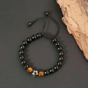 Bracelet Bracelet de perles en pierre naturelle femmes hommes créatif personnalisé Football soulagement du stress Yoga bijoux cadeaux