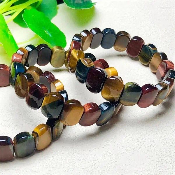 Brazalete de piedra de ojo de tigre natural, pulsera de moda para mujer, joyería curativa, piedras preciosas, energía Reiki, regalo de vacaciones, 1 Uds., 10x14mm