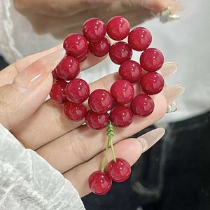 Bracelet naturel blanc Jade Bodhi Root Cinabar Utilisé pour les graines de conception de perles circulaires Rose Mara ACCESSOIRES FEMME Q240506