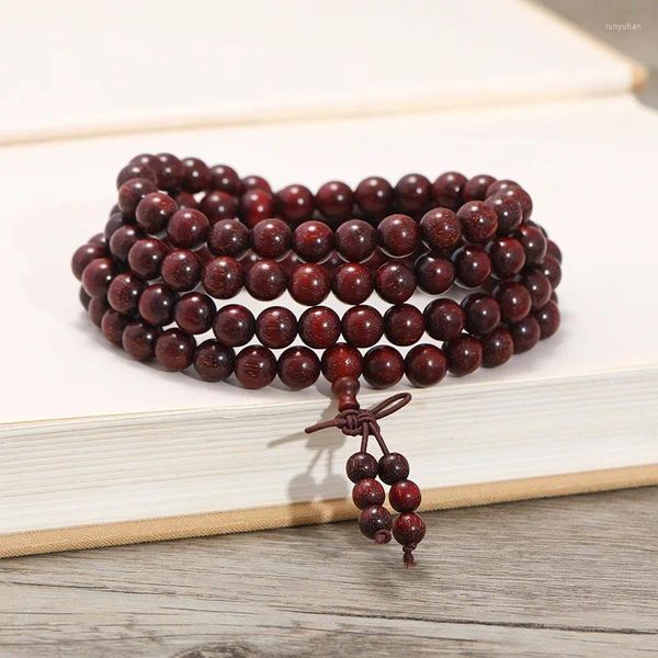 Bracelet naturel Zambie petite feuille palissandre main chaîne 108 bouddha perles Bracelet pour homme femmes accessoires chapelet