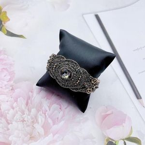 Bracelet Neovisson Elegent bracelets en cristal gris turc pour les femmes couleur or Antique fleur bohême bijoux de corps.