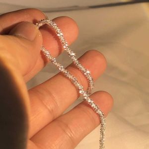 Bracelet Nouveau 925 argent sterling 1,5 mm brillant adapté à votre cadeau de bijoux d'eau femelle Q240522