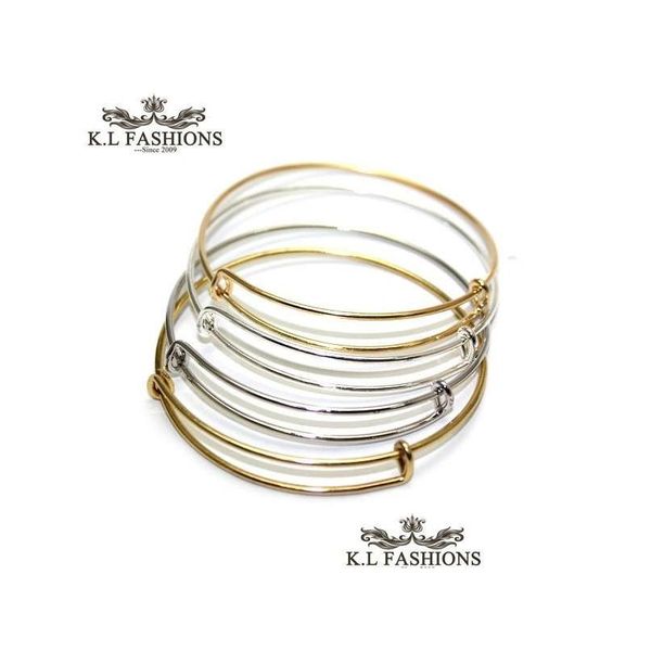 Bracelet Nouveau Mode Sier Fil D'or Bracelet Bracelet Pour Bricolage Perles Petit Charme Extensible Usa Accessoires À La Mode En Gros D Dhgarden Dhkpi