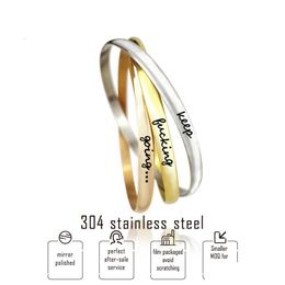 Bangle Nieuwe Keep Ing Going Inspirational Armbanden Voor Vrouwen Gold Rose Tricolor Belettering Mode-sieraden Gift Drop Levering Dhcw3