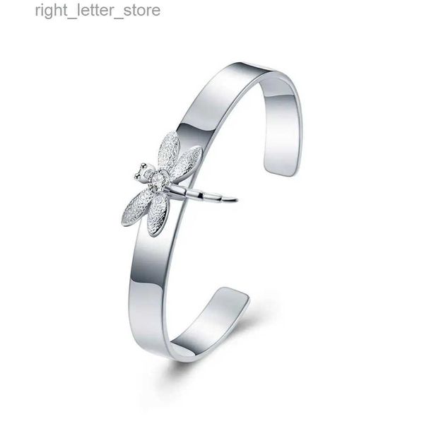 Brazalete nuevo estilo 925 brazalete de plata esterlina 925 STERLING SILINA DE DIAMOND DRAGONFLY Pulsera para mujer Conocimiento de boda Fashion YQ240409