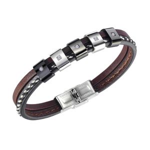 Bangle nachtclub mode punk lederen armband mannen retro geweven voor haar vriendje