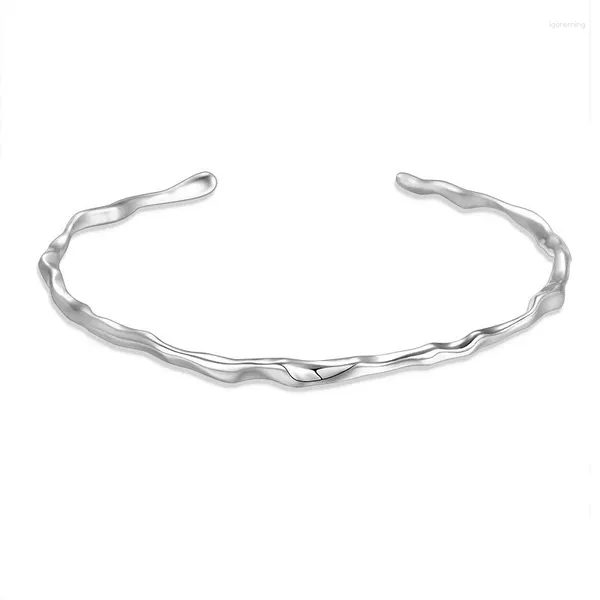 Brazalete no se decolora pulseras de Color plateado para mujer moda Simple Irregular geométrico hecho a mano regalo de joyas de fiesta de cumpleaños