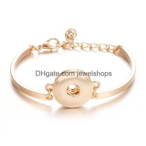 Bangle Noosa Chunks Bangle Vrouwen Metalen Drukknoop Armbanden Met Sluiting Kreeft Goud Sier Gun Zwarte Kleur Ronde Charme Sieraden Cadeau Voor Dhmg3