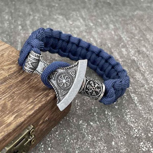 Bracelet nostalgie slave Kolovrat symbole Perun hache charme Vikings accessoires hommes femmes Paracord Runes perles Bracelet bijoux