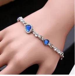 Bracelet océan coeur cristal strass Bracelet pour femmes fille en acier inoxydable chaîne Bracelets breloques Bracelets bijoux cadeaux