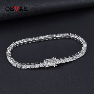 Bracelet OEVAS 100% 925 Sterling Silver 3mm Créé Diamant Gemme Bracelet Charme De Mariage Tennis Bracelet Fine Jewelry Wholesale DropShip 230731