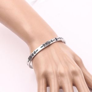 Bangle open verstelbare armbandbangle voor mannen vrouwen roestvrij staal mode armbanden manchet sieraden bijoux cadeau armbandbangle