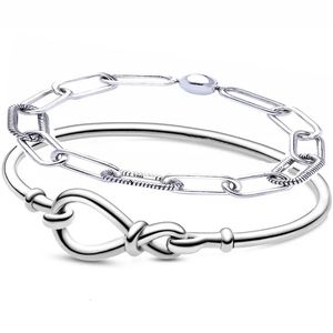 Bracelet Original gros infini Bracelet moi lien serpent chaîne modèle 925 en argent Sterling Bracelet Fit Europe perle charme bijoux à bricoler soi-même 231020