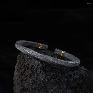 Bangle Original Design onregelmatige Infinity Mobius ring armband heren vintage verouderde knappe mode 925 sterling zilver