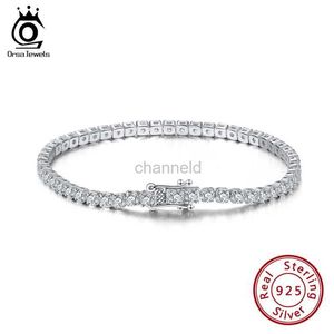 Bracelet ORSA JEWELS 925 bracelet de tennis en argent bracelets pour femme bracelet cubique avec zircone bijoux fins cadeau d'anniversaire SB94 240319