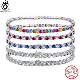 Bracelet ORSA JEWELS Authentique 925 Sterling Argent Tennis Chaîne Bracelet Moulage Processus Hanmade Highend Main Chaîne pour Homme Femme SB128