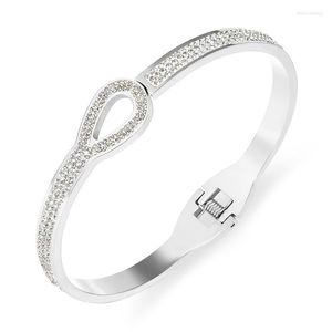 Bangle ovaal geëlektroplateerde opening Luxe armbanden wensen Franse mode -armbanden voor vrouwen bruiloftsfeest Valentijnsdag Fine Girls Gifts