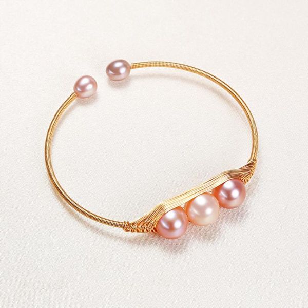 Bangle Pea Bracelet Perle D'eau Douce Main Ornement Filles Polyvalent Petits Bijoux Frais