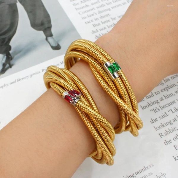 Brazalete personalizado 5 capas Pulsera de acero inoxidable de alto grado Luxury Daily Fashion Pvd Gold Jewely Rust Rust