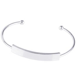 Bracciale rigido personalizzato moda braccialetti stile semplice argento lucido lucido per gioielli da donna regalo ragazza