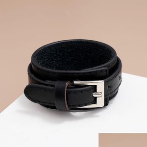 Bangle Pin Buckle Bangle Cuff Verstelbare Mtilayer Wrap Armband Polsband Voor Mannen Vrouwen Will And Sandy Mode-sieraden Drop Dhgarden Dhapc